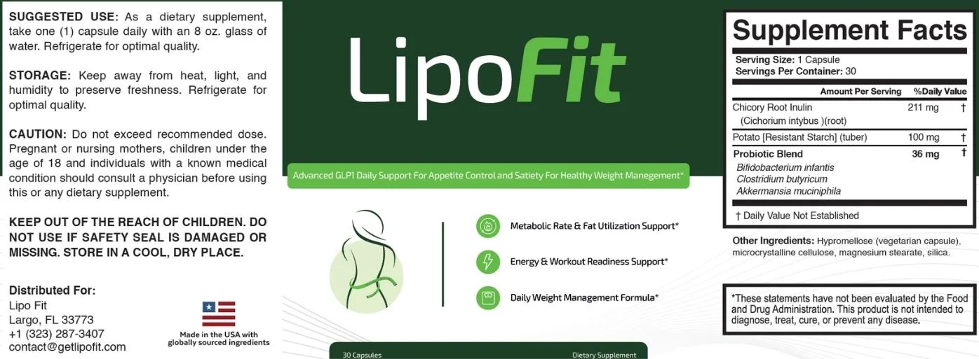 LipoFit Product Label